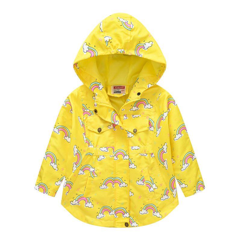 Spring and Autumn Children's Clothing Fashion New Coat Girl Cartoon Rainbow Anorak Children's Out Jacket Zip-up Shirt