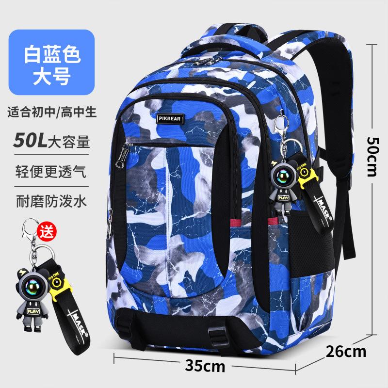 Camo Backpack Lightweight Ergonomic Large Capacity School Bag for Middle High School Boys Students Travel