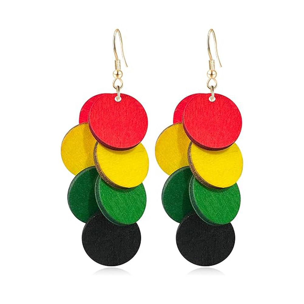 

Fashionable Grape Cluster Earrings Unique Wood Slice Ear Jewelry Dangle Earrings Accessory