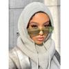 1pc Winter Warm Knitted Balaclava Cap,Outdoor ProofHood Scarf Neck Elastic Drawstring Soft Thick Beanie Hat for Skiing In Winter
