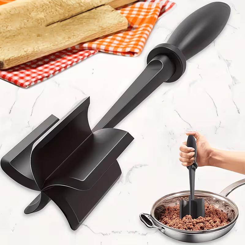 Stainless Steel Meat Chopper Ground Beef Masher Kitchen Tool for Breaking Up Ground Meat, Beef, Turkey and Cooking Preparation