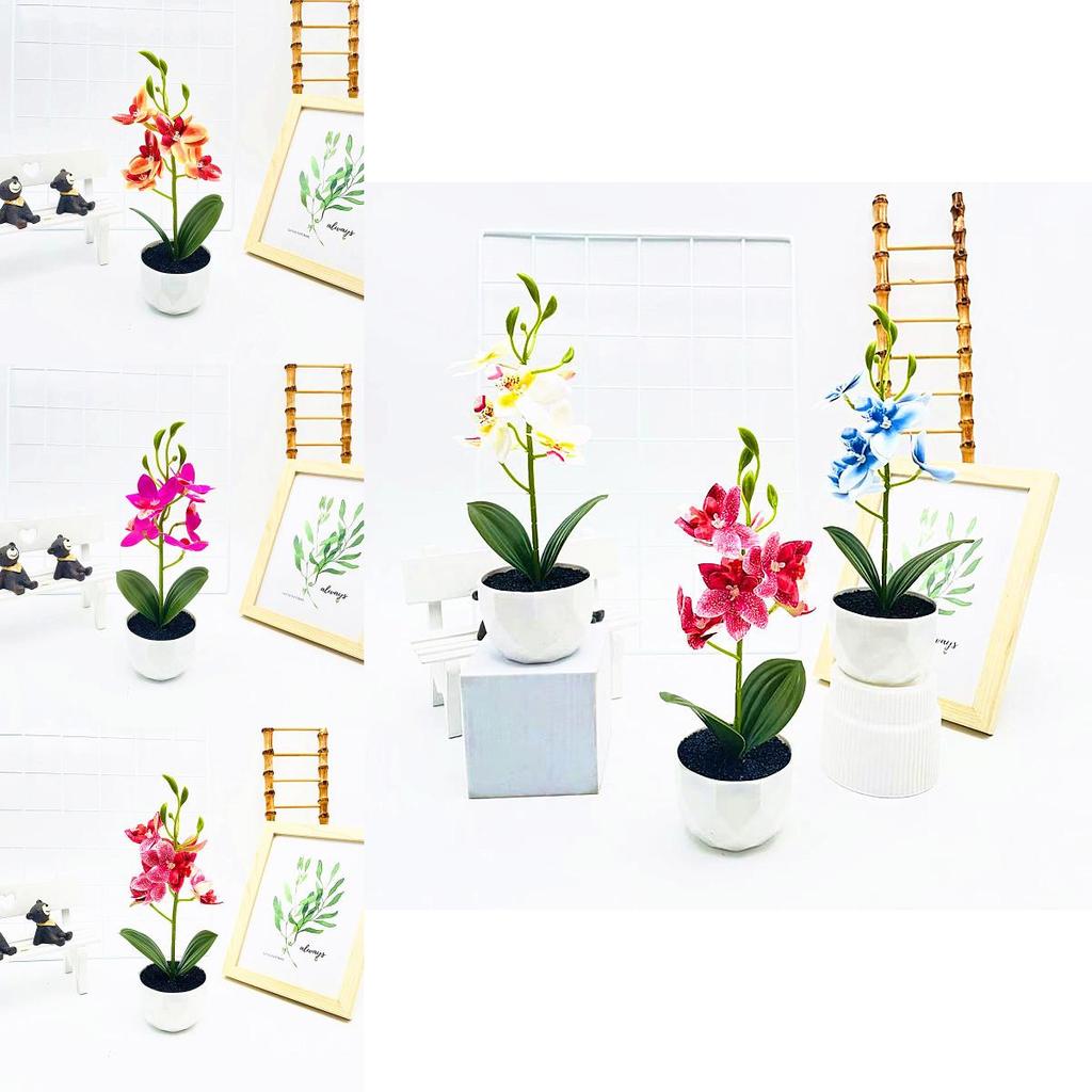 Simulated Phalaenopsis Potted Artificial Artificial Flower For Indoor Outdoor Decoration And Photography Use