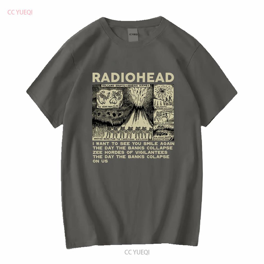 Radiohead We Escape Cotton 100 Forest Green T shirt NH14426 vintage Washed Casual Breathable Top For Everyday Wear Stretched
