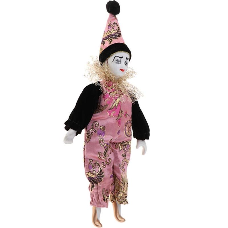 Handbemalte Keramik Clownpuppen Figur Nostalgische Heimdekoration Halloween Weihnachtsgeschenk Sammlerstück Schreibtischdekorationen