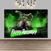 Fondo de foto de Hulk, superhéroe, gigante de dibujos animados verde, decoraciones para fiesta de cumpleaños infantil, artículos para baby shower.
