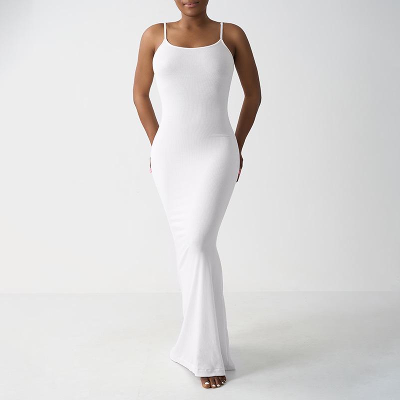 European & American Summer Slim Modal Ribbed Camisole Dress: Women's Socialite Style