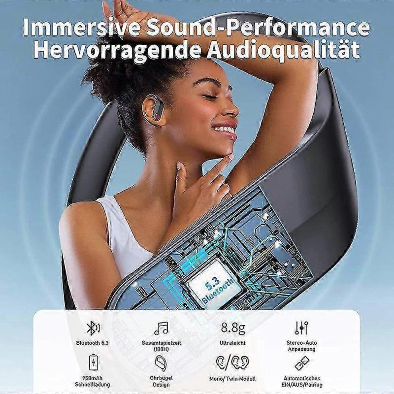 Wireless Bluetooth Sports Headphones with HD Microphone & Dual LED Display - Waterproof In-Ear Design for Active Lifestyles