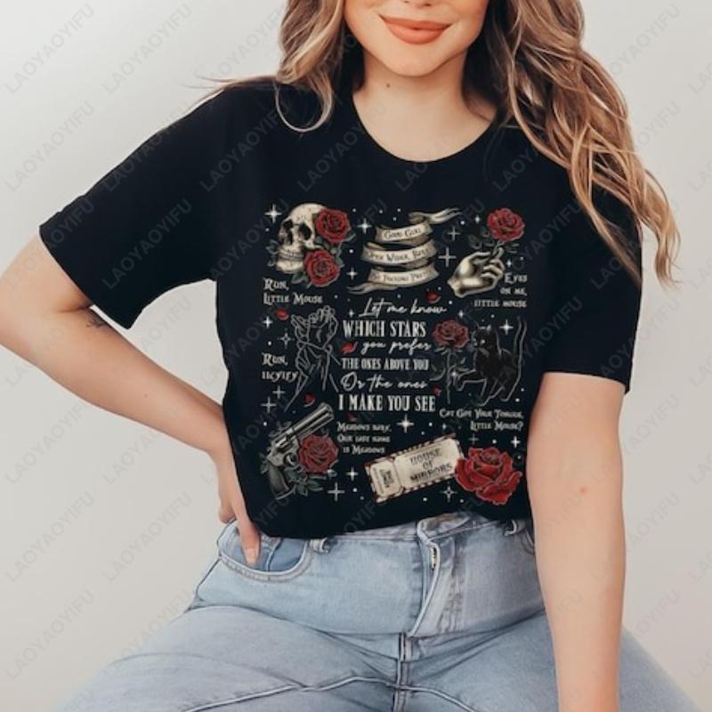 Grafică Șoricel Adeline Zade Meadows Tricouri Bumbac Iubitori de Cărți Romanță Dark Vintage Bărbați Femei Tricou pentru Purtare Zilnică