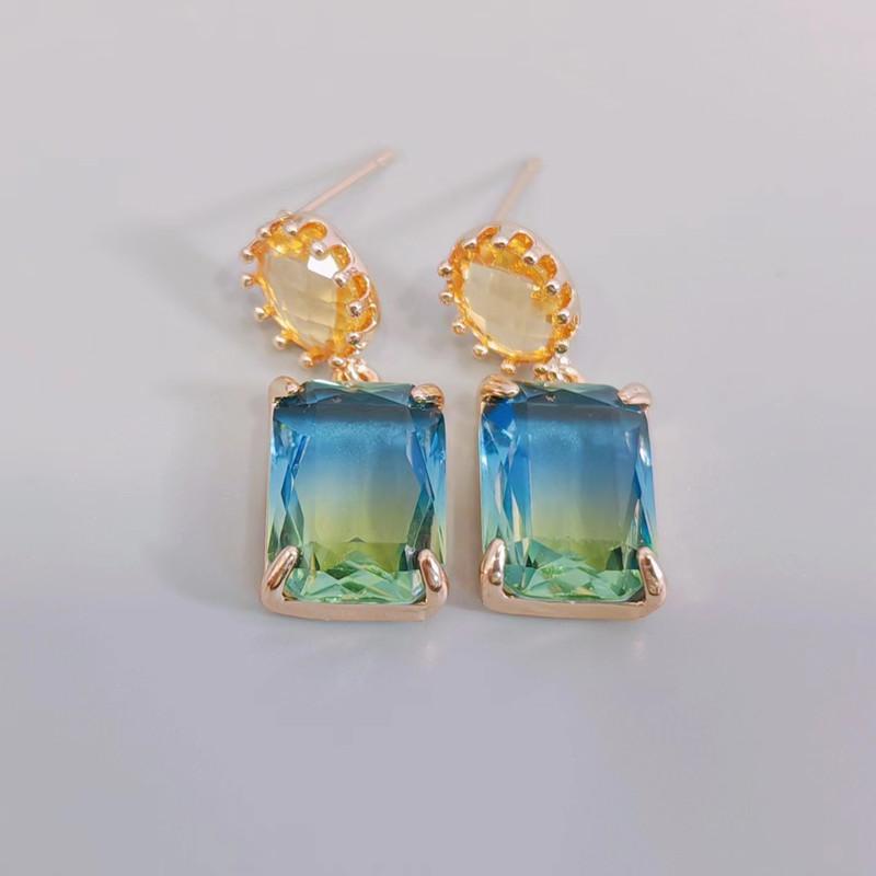 Quadratische Zirkon Tropfen Ohrringe für Frauen 2023 Neue Mode Hochzeit Engagement Party Schmuck Zubehör