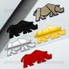 3D Auto Styling Nashorn Rhinoceros Emblem Abzeichen Metall Aufkleber Heckklappen Aufkleber Für Jimny JB43 JB23 JB64 JB74 Swift Sport