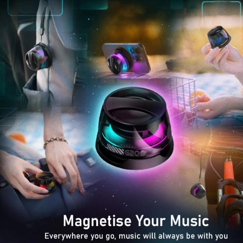 Magnetic Bluetooth Speaker Wireless Portable Mini Speaker With Rgb Color Light 5.3 Subwoofer Speaker