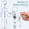 Portable 12 Pcs Beadable Keychain Charm Set Sturdy Alloy Blanks Beading Keyring Accessories for Craft Suppplies Jewelry