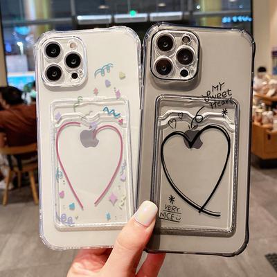 Card Holder Wallet Phone Case For iPhone 14 15 Pro 11 12 13 Pro Max Case Iphone 16 15 7 8 Plus XR SE Photo Pocket Silicone Cover