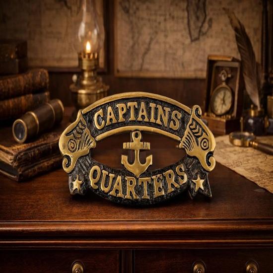 

Brass Captain Quarters Sign Nautical Maritime Home Decor