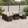 VidaXL Garden Lounge Set 10 Pcs with Brown Cushions Wicker 3269373