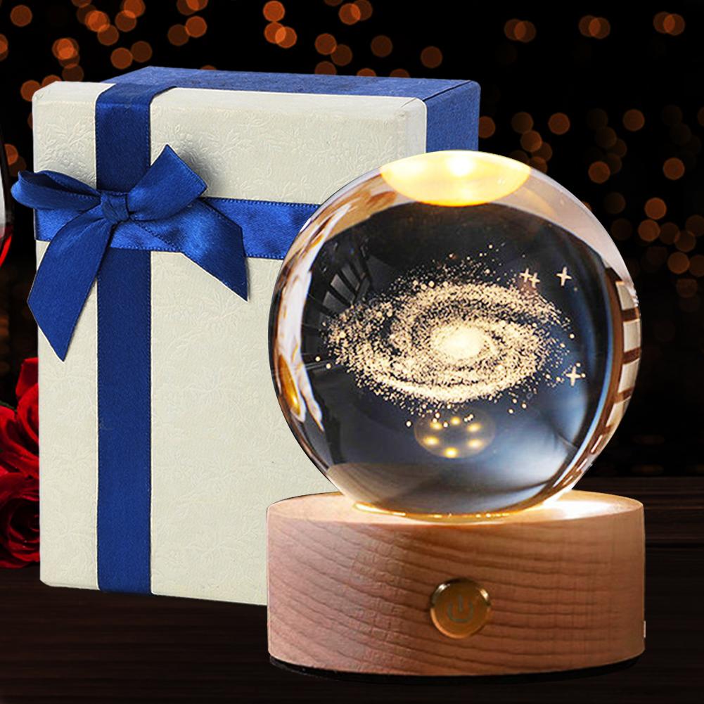 3D Universe Crystal Ball Light Touch Sensor Decorative Crystal Ball Lamp USB Rechargeable 350mAh Birthday Gifts for Boys Girls