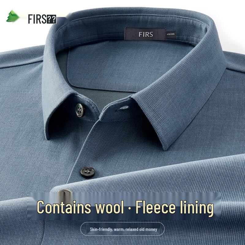 

Shanshan Men s Business Casual Cotton Wool Blend Long Sleeve Shirt L