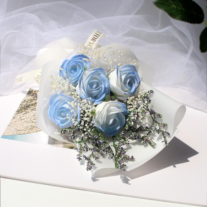 Simulated Dried Roses, Gypsy Stars, Million-star Small Bouquet, Glass Cover Ornament, LED Night Light, Valentine's Day Gift.