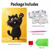 Framed Pearl Painting Kit Cute Black Cat 3D Shiny Bead Art Canvas for Bedroom Living Room Decoration Wall Hanging Craft Gift Supplies Set