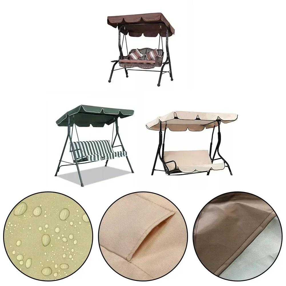 3-Seat Swing Canopy Garden Swing Chair Cover For Yard For Garden Easy To Clean Replacement Top Cover 210D Oxford Cloth