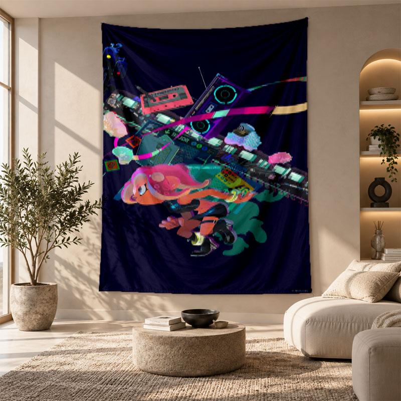 Decorative Tapestry,Splatoon Printed Wall Art, Lightweight Wall Hanging For Bedroom Background