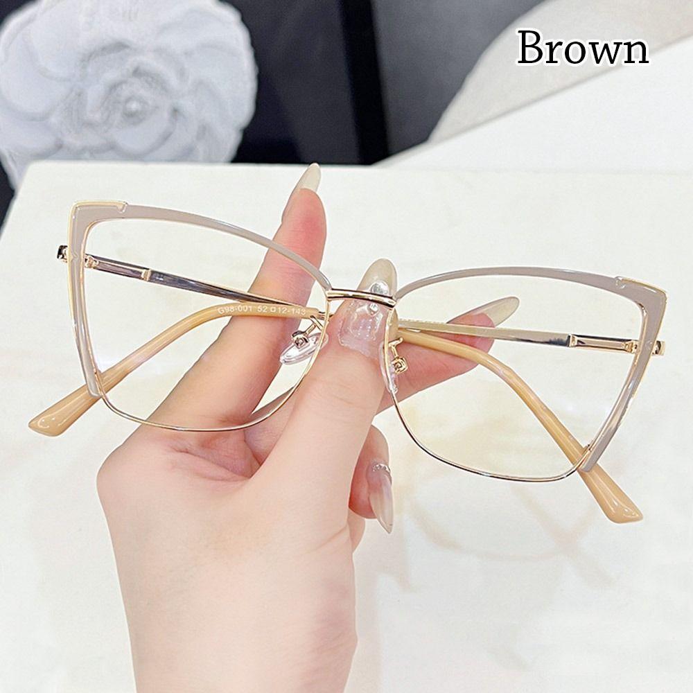 Luxury Cat Eye Anti-Blue Light Glasses Women Men Retro Square Half Frame Optical Computer Reading Eyeglasses Designers Spectacle