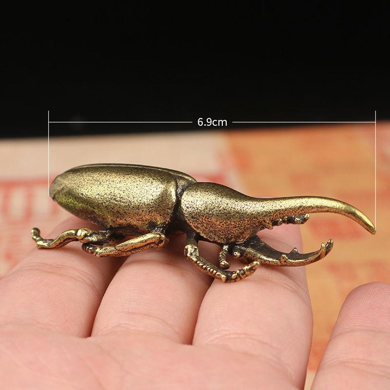 Handicraft Beetle Decoration Die-Casting Engraved Retro Brass Interesting Insect Trinket Creative Children Gift Collectibles