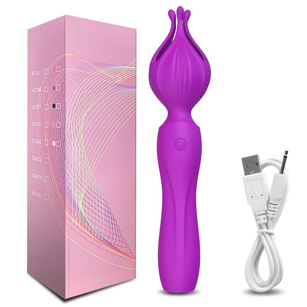 Kouzelná hůlka Lotus AV Vibrátor pro ženy Stimulátor bradavek a klitorisu Masážní přístroj Masturbátor Zboží pro dospělé Erotické sexuální hračky pro ženy