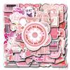 60Pcs/Set Pink Babe Reading Books Art Series 03 Stickers Waterproof DIY Fashion Doodle Decals Stickers