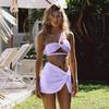 3 Piece Bikini Women Swimsuits 2025 Female Swimwear Beachwear Swimming Suit Bathing Suit Bikini Set One Shoulder Biquini