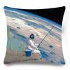 Home Lumbar Sofa Decorative Pillowcase Astronaut  Cosmic Planet Spaceship Cushion Cover