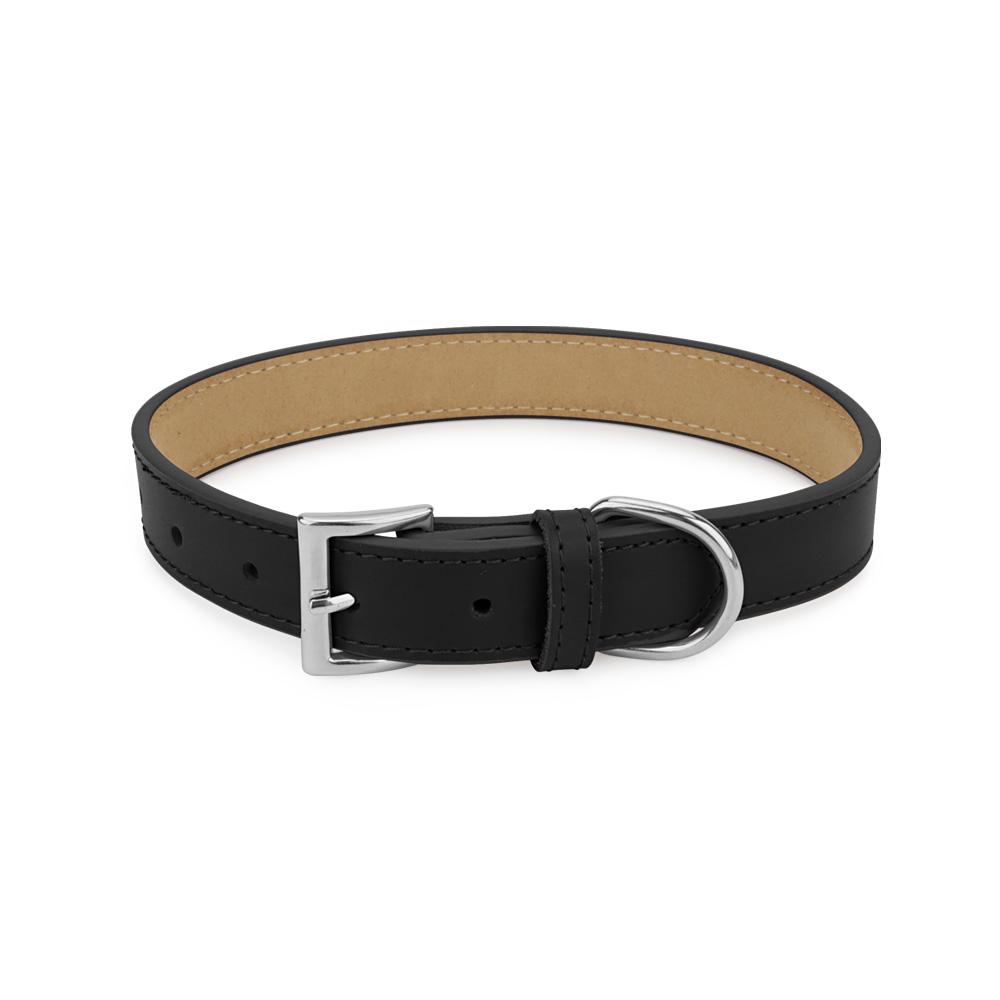 Leather Dog Collar,Soft Padded PU Dog Collars with Heavy Duty Buckle,Durable & Comfortable for Small Medium Large Dogs Walking