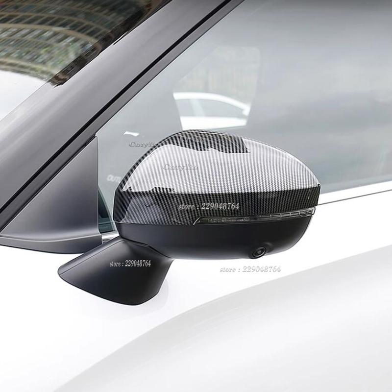 For Mitsubishi Outlander 2024 ABS Carbon Fiber Side Door Rearview Mirror Visor Cover Trims Auto Exterior Accessories