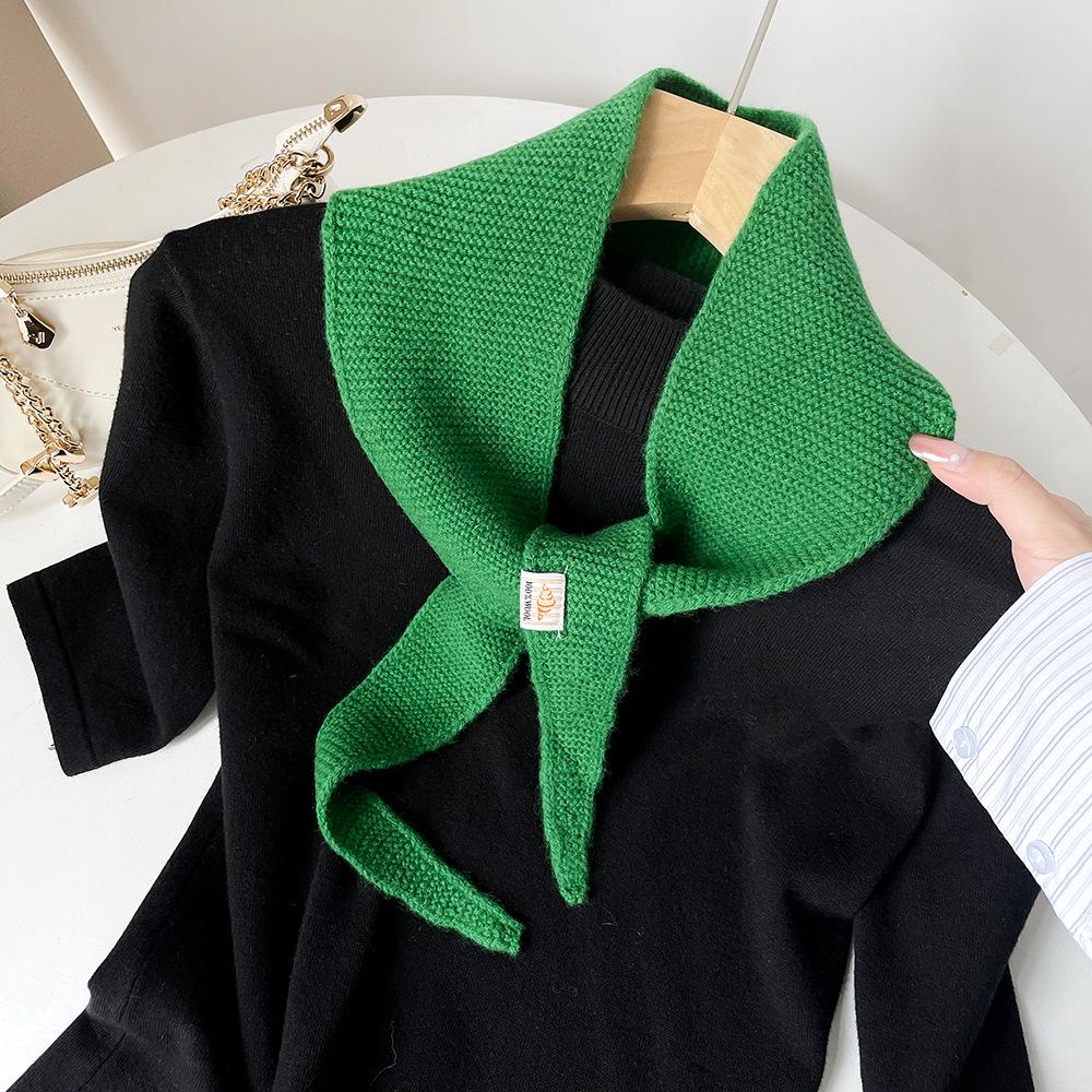 Korean Style Shawl Niche Design  Wool Scarf Female Atmosphere Versatile Scarf Lazy French Neck Scarf Tide Streetwear Scarves