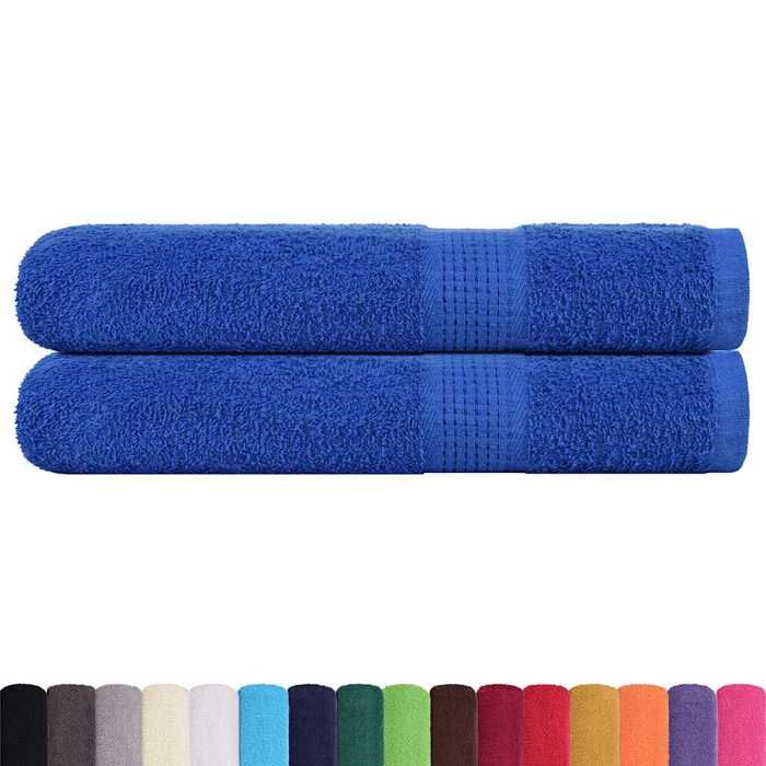 VidaXL Serviettes 2 pcs bleu 100x200 cm 360 g/m² 100% coton, serviette de plage, serviette d'invité, grande serviette de 136722