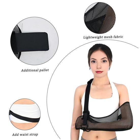 Arm Sling Shoulder Immobilizers Adjustable Ergonomic Medical Shoulder Sling Breathable Arm Brace for Torn Rotator Cuff Wrist Elbow Injury Support