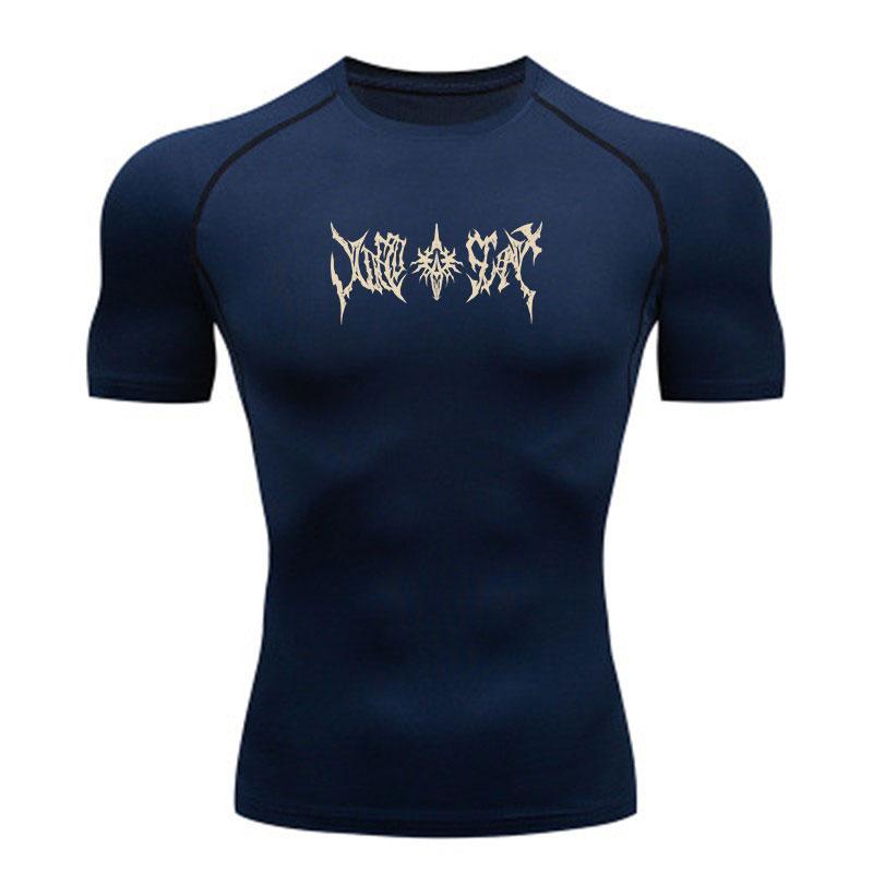 Herren Kompressions Sport T-Shirt Schnelltrocknend Atmungsaktiv Dehnbar Fitnessstudio Training Laufen Training Fitness Aktive Kleidung Kurzarm Sportoberteil
