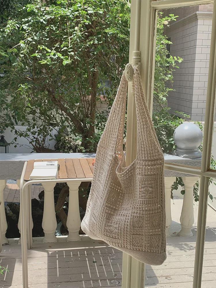 Chic Cross-Border Woven Tote: Casual, All-Match Knitted Handbag for Summer Travel