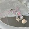 Elegant Shells Pearls Pendant Strap Chic Marine Inspired Keychain Pendant Phone Strap Charm for Purses and Handbags