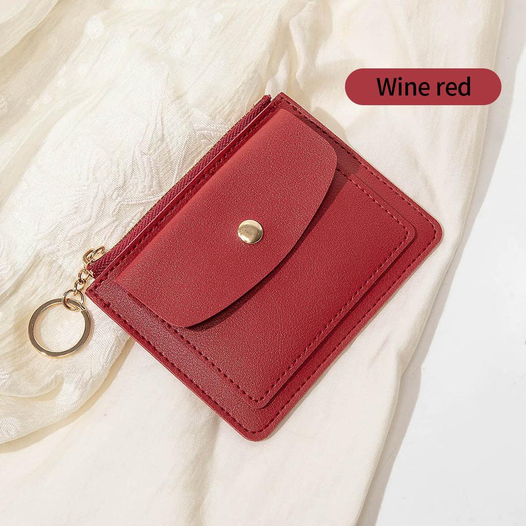 New Ultra-thin Card Bag, Short Zipper Women's Wallet, Fashionable and Simple Keychain, Coin Change Bag.