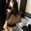 Leopardenmuster-Tragetasche Damen Große Kapazität Umhängetasche Lässige Canvas-Handtasche Modische Shopper-Tasche