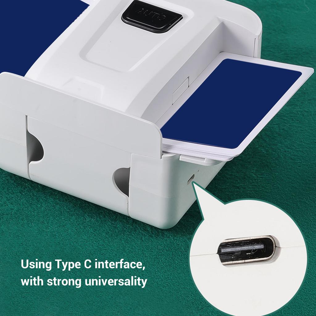 Automatic Card Shuffler Rechargeable Low Noise Portable Electric Playing Card Shuffling Machine for Travel Family Gatherings