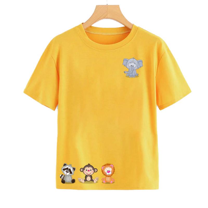 Conjunto de animales de dibujos animados, parches, accesorios DIY, pegatinas de transferencia de calor para ropa, fácil impresión