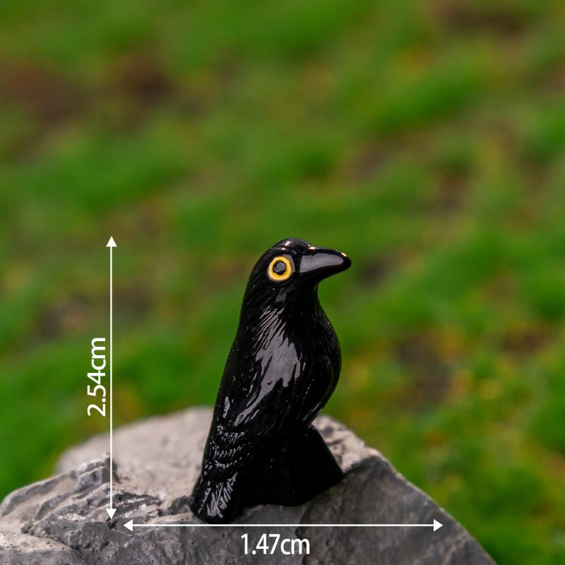 5/10Pcs Fake Bird Ghost Festival Halloween Decoration Simulation Resin Black Crow Halloween Miniature Black Crow Figurines Prop