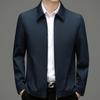 100% Cotton Men's Fashion Lapel Jacket - Perfect for Spring/Autumn Business Wear for Middle-Aged Leaders