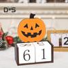 Halloween dřevěný odpočítávací kalendář Halloweenský adventní kalendář Ručně vyráběná stolní dekorace dýňový hrad duchů