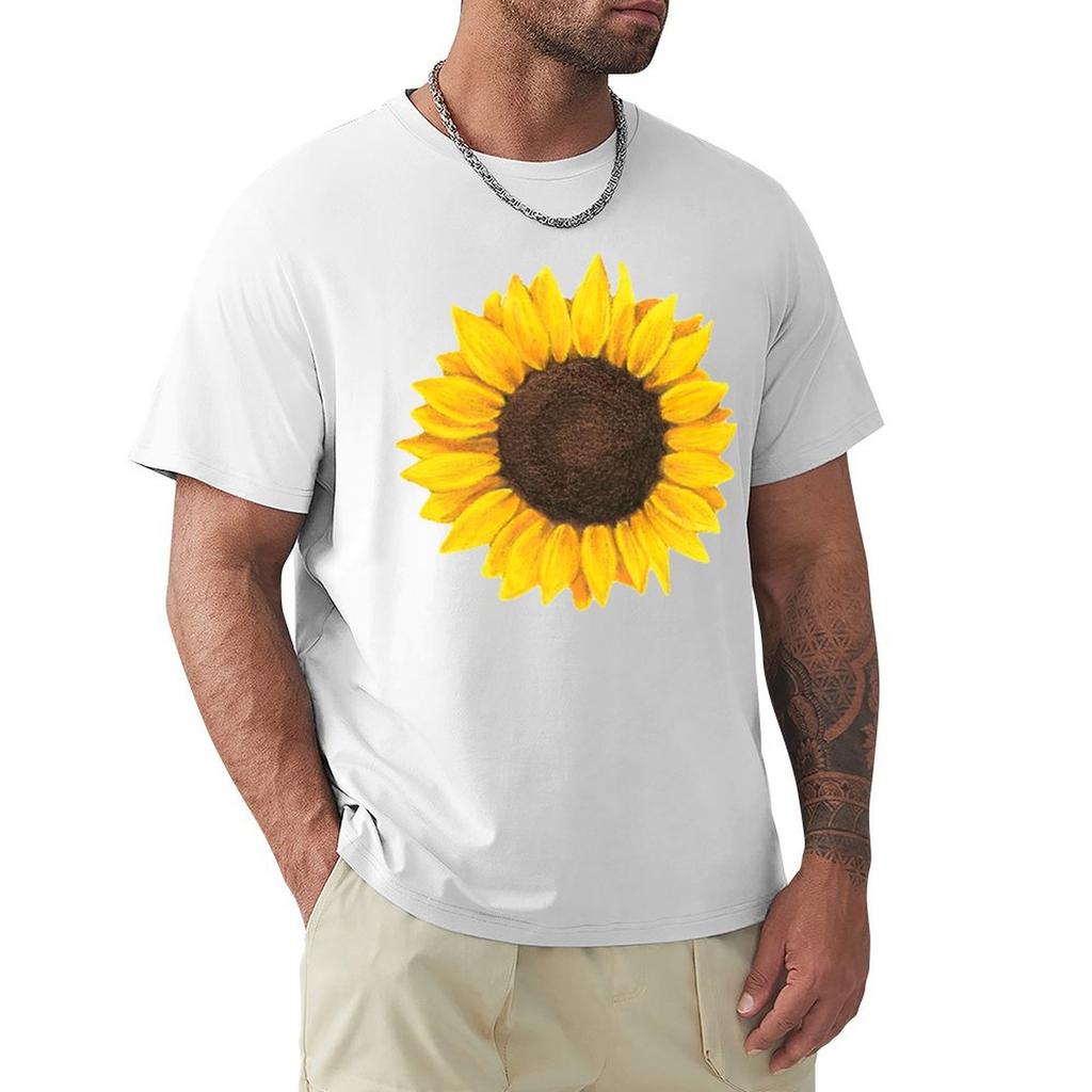 Sunflower Drawing Tshirt Vintage Style Printed Top