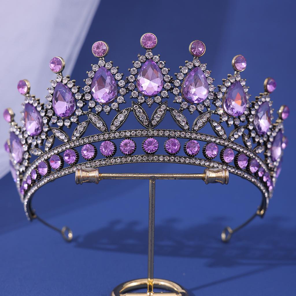 Baroque Vintage Crystal Tiaras And Crowns Rhinestone Queen Pageant Prom Diadem Crown Bridal Wedding Hair Accessories Jewelry