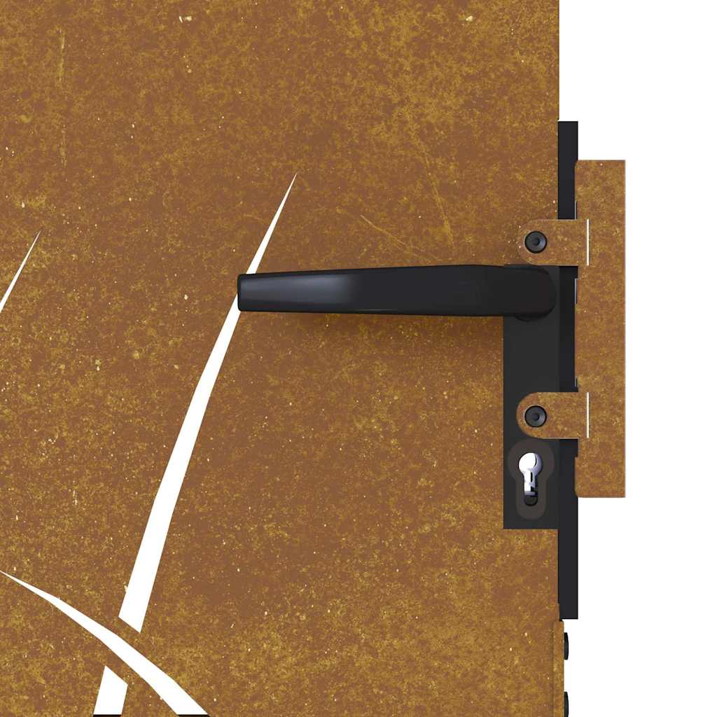 Garden Gate 85 X 175 Cm Corten Steel Grass Design