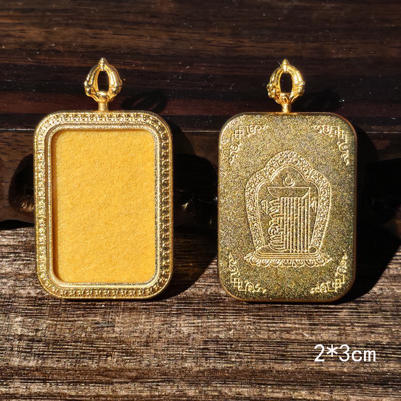 Tibetan Thangka Titanium Steel Gold Silver Pendant: Single/Double-Sided Benming Buddha Amulet